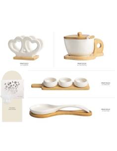 Bomboniere Harmony utili in porcellana e legno bamboo shop online