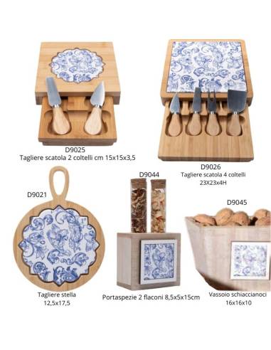 Bomboniere Cuorematto utili e originali in bambù con placca in ceramica