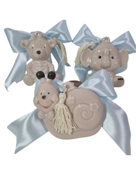 Bomboniere Battesimo economiche animaletti in ceramica completi