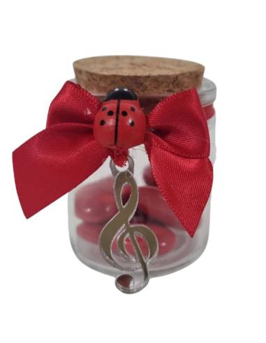 BOMBONIERA LAUREA VASETTO PORTA CONFETTI pendente chiave di violino conservatorio musica