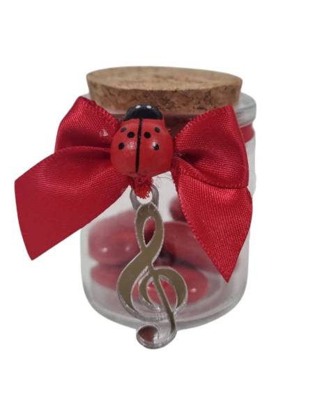 BOMBONIERA LAUREA VASETTO PORTA CONFETTI pendente chiave di violino conservatorio musica