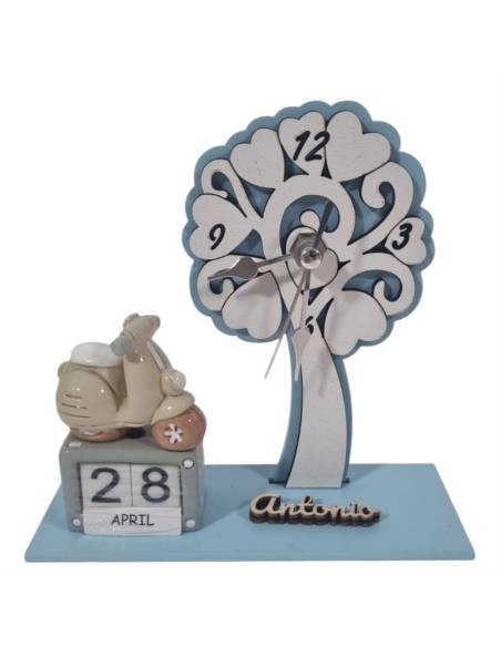 Bomboniere Battesimo utili orologio vespa calendario