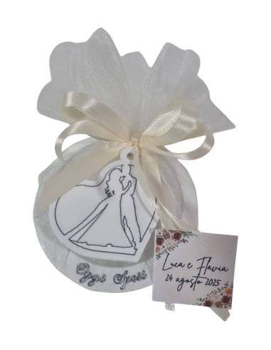 Cerchio e tulle in legno per ogni evento confetti e tag