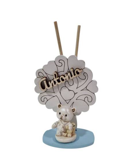 Bomboniere Battesimo orsetto albero della vita diffusore d'ambiente