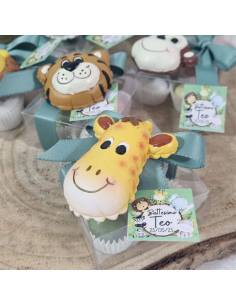 Bomboniere primo compleanno tema giungla calamite scatola degustazione