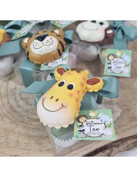 Bomboniere primo compleanno tema giungla calamite scatola degustazione