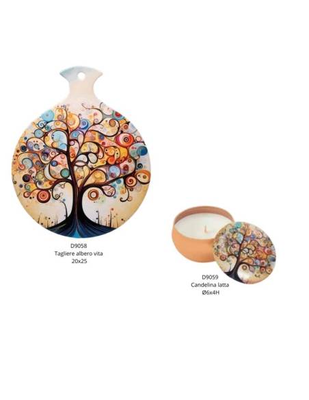 Cuorematto bomboniere originali tagliere e candela albero della vita