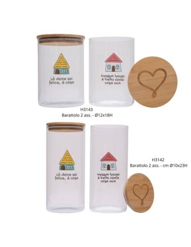 Bomboniere Cuorematto barattoli in vetro casette con frasi