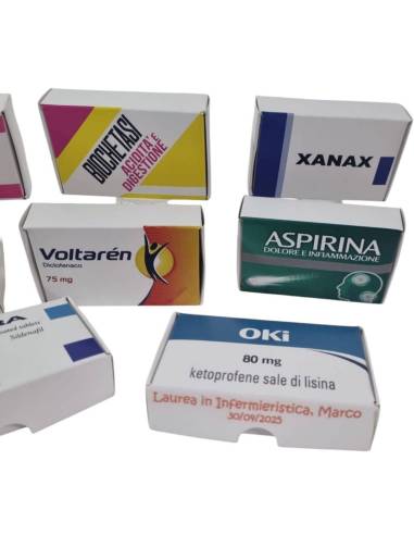 Scatoline per confetti medicinali laurea infermieristica, farmacia, medicina