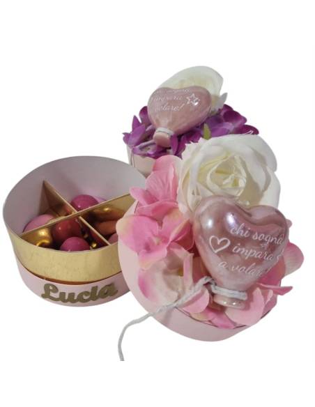 Bomboniere palloncini in ceramica scatola degustazione confetti