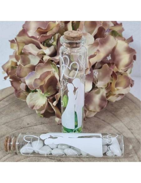 Portaconfetti matrimonio originali provette sposi cuoricini confetti