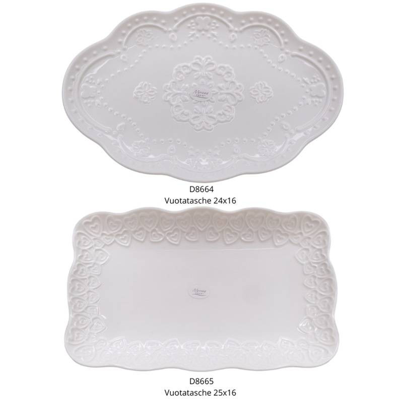 Morena Design bomboniere utili vuotatasche in porcellana lucida bianca