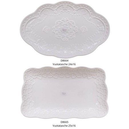 Morena Design bomboniere utili vuotatasche in porcellana lucida bianca