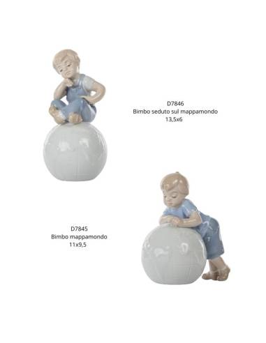 Bomboniere Morena Design statue in porcellana bimbo mappamondo