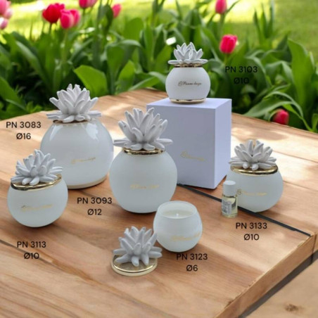 Bomboniere Pienne Design eleganti riccio in ceramica bianca Linea Andromeda