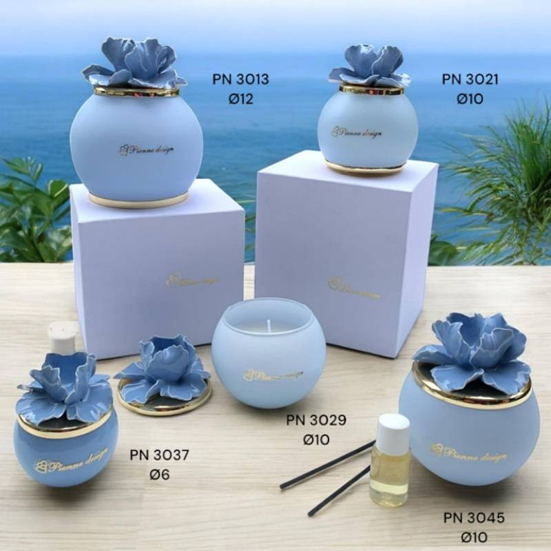 Bomboniere Pienne Design in vetro con fiore in ceramica Linea Andromeda