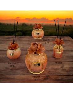 Bomboniere Pienne Design raffinate ed eleganti in vetro con fiore Linea Pegaso