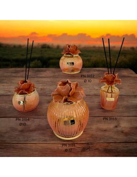 Bomboniere Pienne Design raffinate ed eleganti in vetro con fiore Linea Pegaso