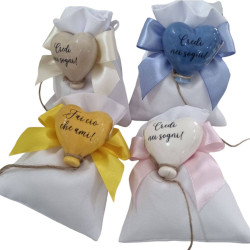 Bomboniere palloncini ceramica cuore frase Harmony calamite con sacchetto