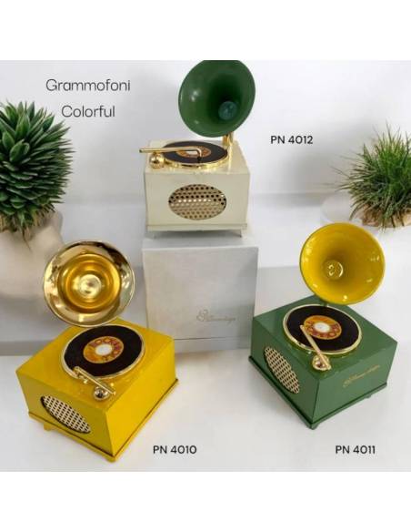 Bomboniere Pienne Design a tema musicale Linea Grammofoni Colorful
