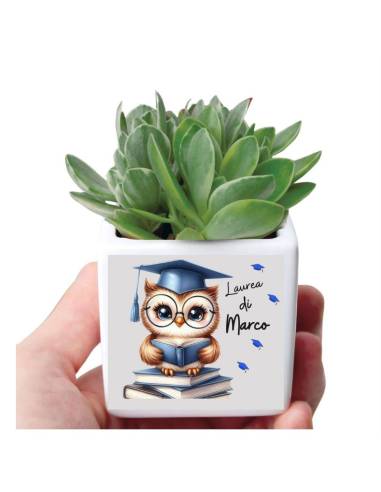 Bomboniere laurea personalizzate maschio portapinta in ceramica