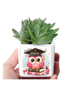 Bomboniere laurea personalizzate femmina portapinta in ceramica