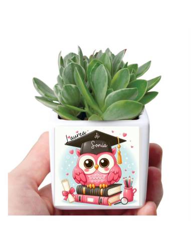 Bomboniere laurea personalizzate femmina portapinta in ceramica