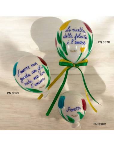 Bomboniere Pienne Design palloncini in ceramica con frasi Linea Tulipani