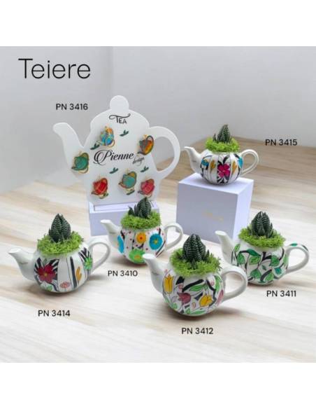 Pienne Design bomboniere particolari tema floreale Linea Teiere