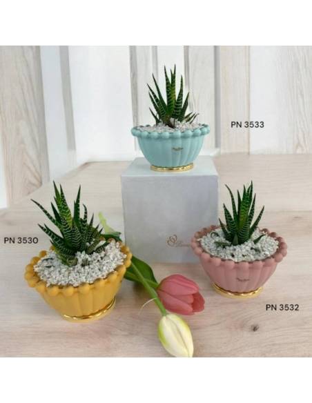 Bomboniere Pienne Design originali vasi porta piante base dorata Linea Fungo