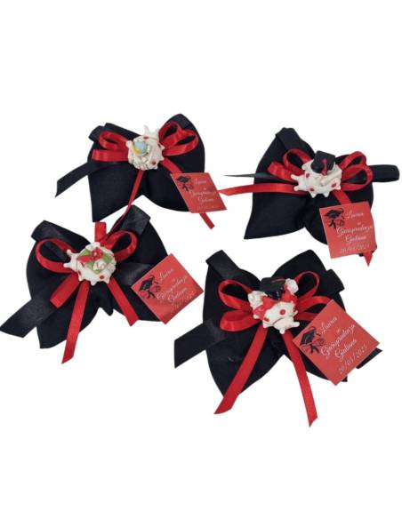 Bomboniere per laurea complete coccinelle sacchetto a fiocco