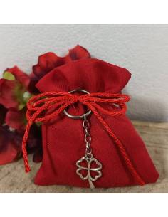 Sacchetti portaconfetti laurea bomboniere portachiavi portafortuna quadrifoglio