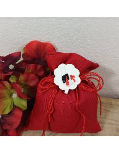 Sacchettini per confetti Laurea portafortuna quadrifoglio bianco con tocco