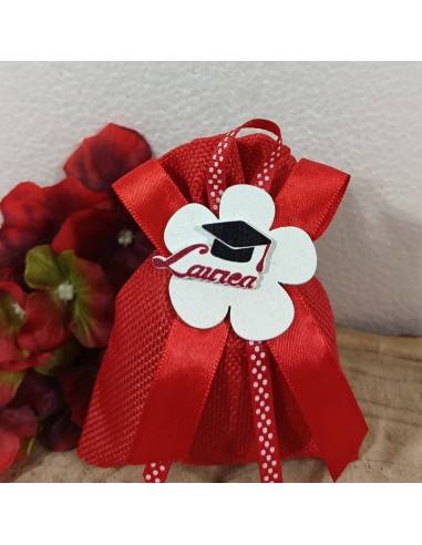 Sacchetti per confetti Laurea originali bomboniere quadrifoglio portafortuna