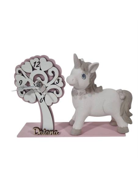 Unicorno bomboniera porcellana bianca e tortora