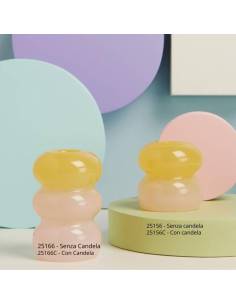 Claraluna bomboniere particolari candelabro rosa e giallo