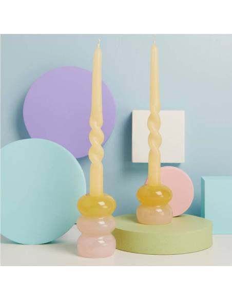 Claraluna bomboniere particolari candelabro rosa e giallo | Sindy Bomboniere