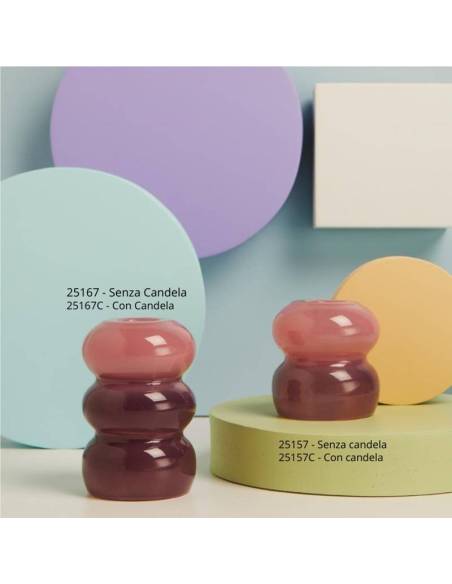 Claraluna bomboniere moderne candelabri rosa e viola