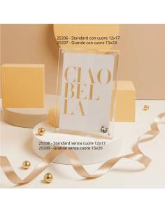 Claraluna bomboniere cornici portafoto in plexiglass con cuore