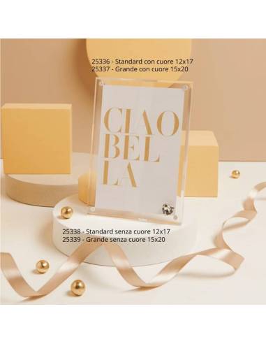 Claraluna bomboniere cornici portafoto in plexiglass con cuore