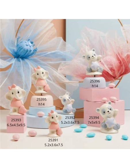 Claraluna bomboniere animaletti in porcellana elefanti e panda