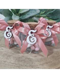 Barattolini portaconfetti personalizzati lettera in legno