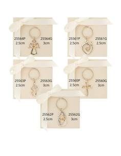 Claraluna bomboniere portachiavi originali argentati e dorati