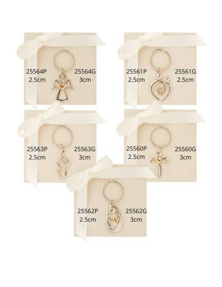 Claraluna bomboniere portachiavi originali argentati e dorati