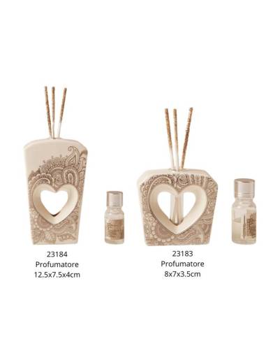 Claraluna bomboniere diffusori per ambienti in porcellana con foro cuore
