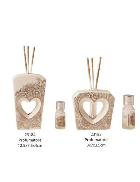 Claraluna bomboniere diffusori per ambienti in porcellana con foro cuore