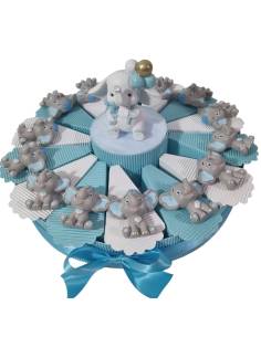 Torta di bomboniere elefantini bimbo calamite