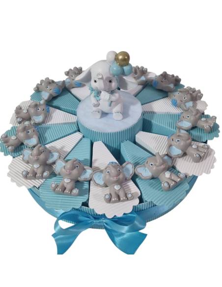 Torta di bomboniere elefantini bimbo calamite
