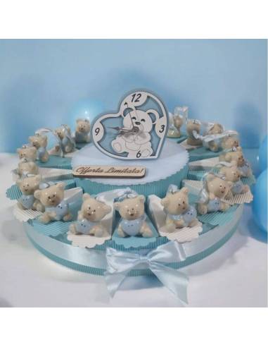 Bomboniere orsetto torta maschio cuore stella palloncino