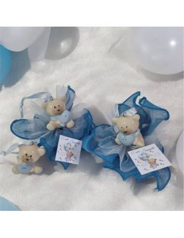 Sacchetti portaconfetti maschio orsetti ceramica